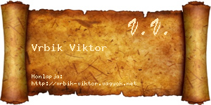 Vrbik Viktor névjegykártya